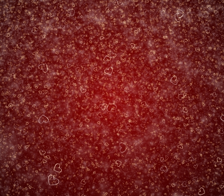 Valentine s day background with hearts and particlesの写真素材