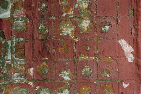 Abstract background old cracked square ceramic tile. Great background or texture.の写真素材