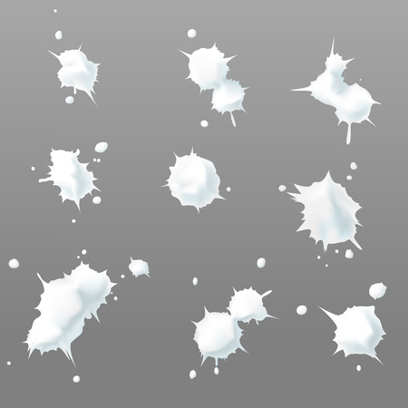 set of vector illustrations of snow thrown into the wallのイラスト素材