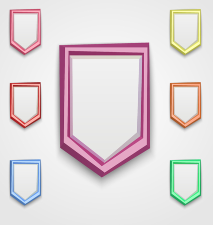 set of angular polygon markers and pointerのイラスト素材