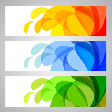 Summer and Spring Banners, abstract  illustrations のイラスト素材