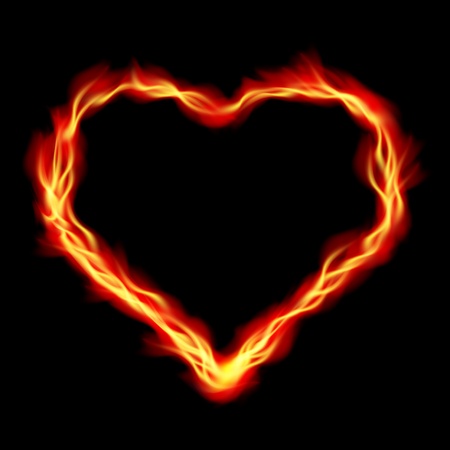 Heart in Fire, abstract  backgroundのイラスト素材