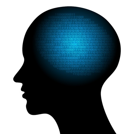 abstract hi-tech vector illustration with binary codeのイラスト素材