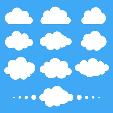 Set of  clouds, vector illustrationのイラスト素材