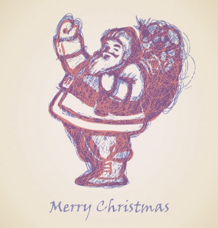 Santa Claus Sketch, Christmas design element のイラスト素材