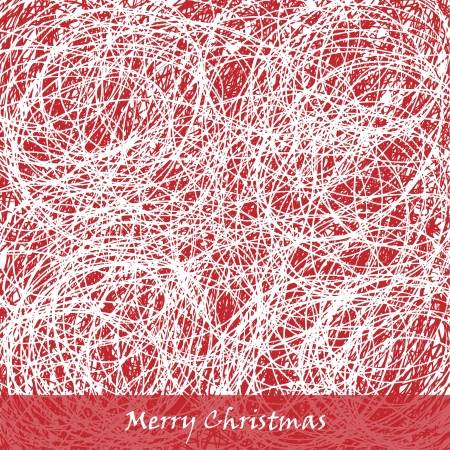 red Christmas hand drawn background, vectorのイラスト素材