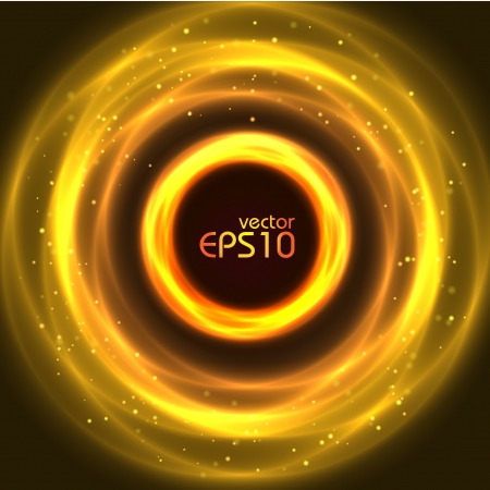 Abstract yellow glowing circle, vector illustrationのイラスト素材
