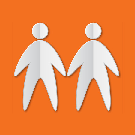 Paper People icon, vector illustrationのイラスト素材