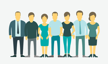 Business group set. The company staff. People in lineのイラスト素材