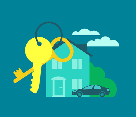 Keys from the house. Buying real estate Rent houseのイラスト素材