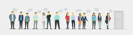 People stand in a queueのイラスト素材