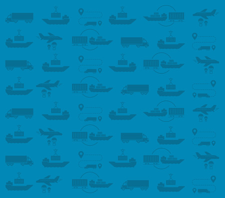 Background texture Transported volume of goods icons. Shipping delivery transportation logistics.のイラスト素材