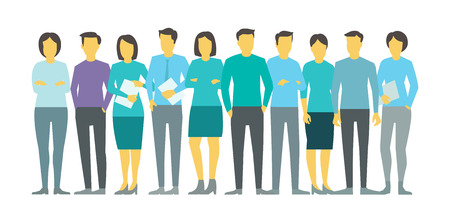 Ten people in line group business team persona. Stock vector illustrationのイラスト素材