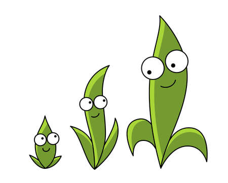 Seedlings mascot. Plant growth stages. Agricultural character. development. Harvest animation...