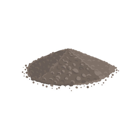 Pile of earth. Heap of soil. Soil for growing plants. For agricultural. Vector illustration.のイラスト素材