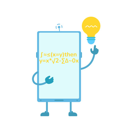 Phone idea. Think calculate. Vector illustration.のイラスト素材