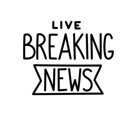 Breaking news. Hand lettering. Editable stroke size.のイラスト素材