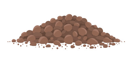 Pile of soil. Soil for growing plants. Heap of fertilizer. For agricultural. Vector illustration.のイラスト素材