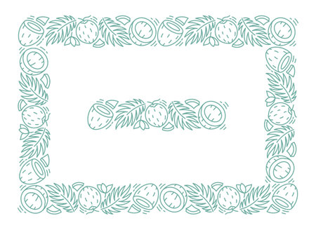 Coconut line rectangle frame. Editable outline stroke. Vector line.のイラスト素材