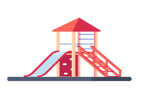 Children slide isolated on white background. Kids playground equipment.のイラスト素材