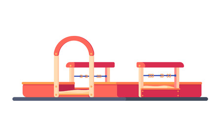 Children sandbox isolated on white background. Kids playground equipment.のイラスト素材