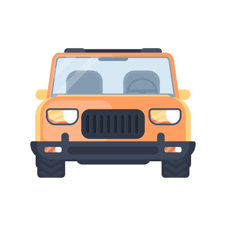 Sport utility vehicle. Pick up truck. Front view vector illustration.のイラスト素材
