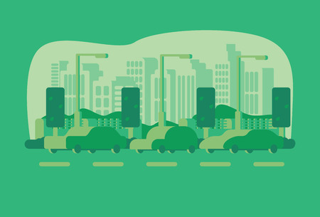 Entry on city park. Monochrome color city background.の写真素材