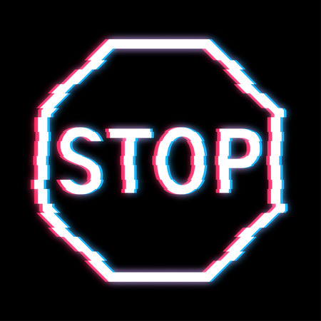 Glitch stop sign.の写真素材