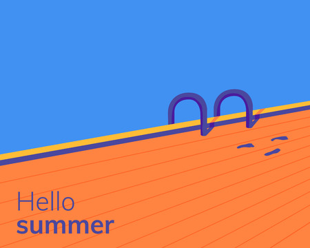 Hello summer minimal posteのイラスト素材
