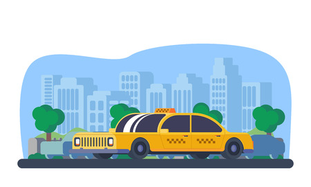 Taxi car in city.のイラスト素材