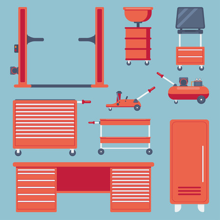 Set of garage equipment.のイラスト素材