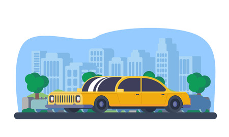 Sedan car with city background.の写真素材