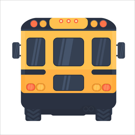 School bus back view isolated on white.のイラスト素材