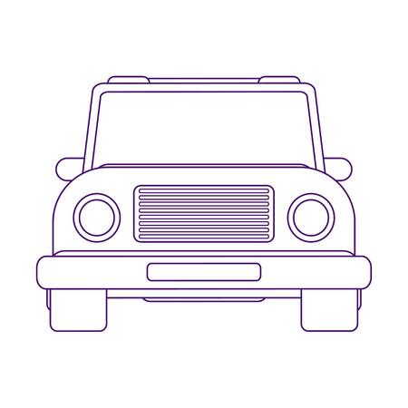 Sport utility vehicle. Crossover SUV. Urban car. Front view vector illustration. Line art style.の写真素材