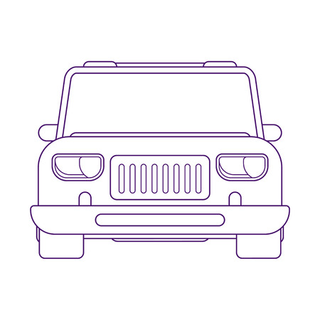 Sport utility vehicle. Crossover SUV. Urban car. Front view vector illustration. Line art style.の写真素材