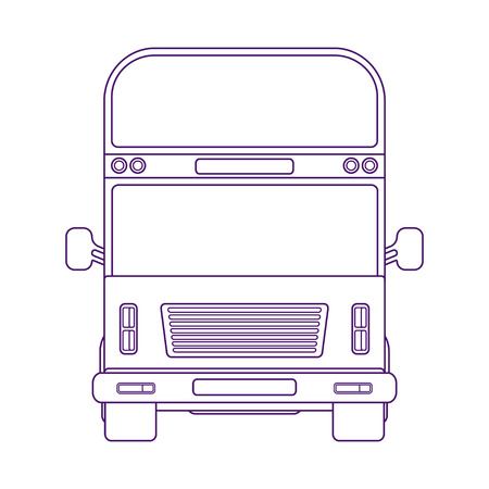 Double-decker bus. Vehicle for transportation passangers. Excursion bus. Vector linear illustration.のイラスト素材