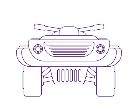 ATV quad extreme bike line art vector illustration. Coloring book pages for adults and kids.のイラスト素材