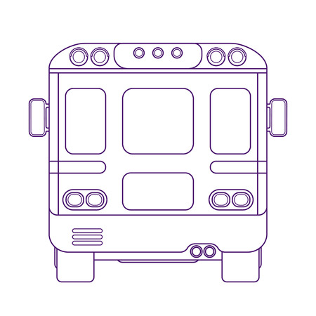 School bus back view isolated on white. Vehicle for transportation of students and pupils. Line art style illustration. Back to school. Coloring book pages for adults and kidsの写真素材