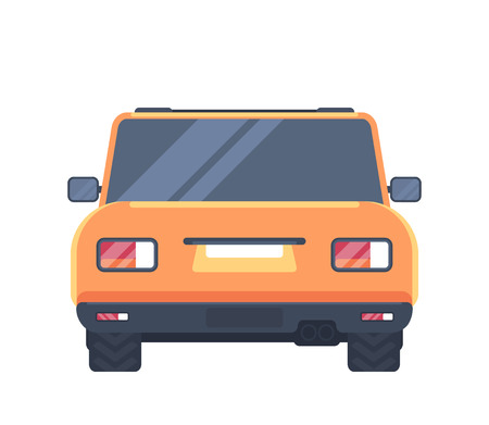 Car back view. Urban car. Vector illustation isolated on white.のイラスト素材