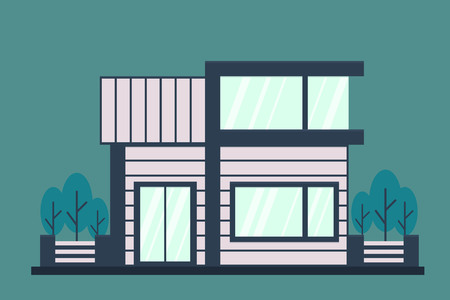 Modern house. Flat vector illustration.のイラスト素材