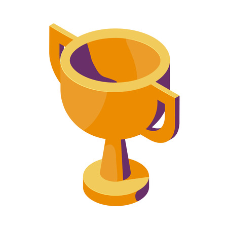 Isometric golden winner cup. Prize for first place for participation in competitions.の写真素材