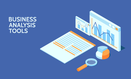 Business analysis tool for web banner. Data analysis. Infographic element.のイラスト素材