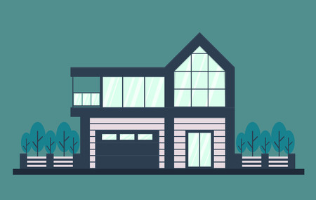 Modern house. Flat vector illustration.のイラスト素材