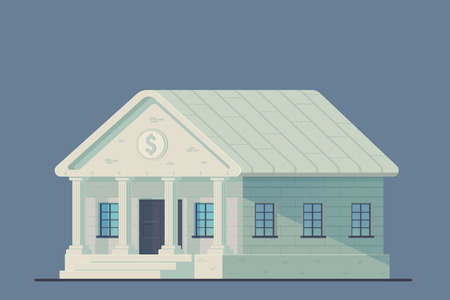 Bank building. Administrative financial state institution for the storage of money and other valuable property. Vector illustration.の写真素材