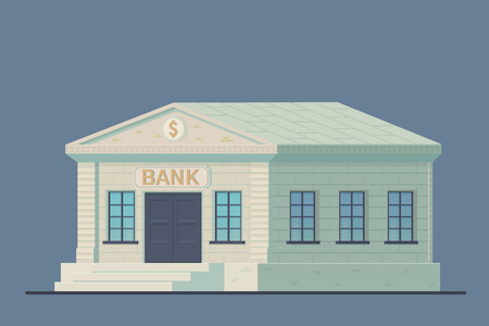 Classic bank building. Administrative financial state institution for the storage of money and other valuable property.のイラスト素材