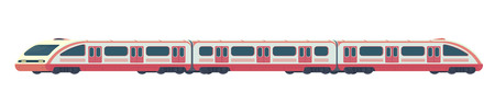 Passanger modern electric high-speed train. Railway subway or metro transport. Underground train Vector illustration flat style.のイラスト素材