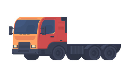 Lorry car. Heavy truck for transportation various objects. Vector illustration isolated on white background.のイラスト素材