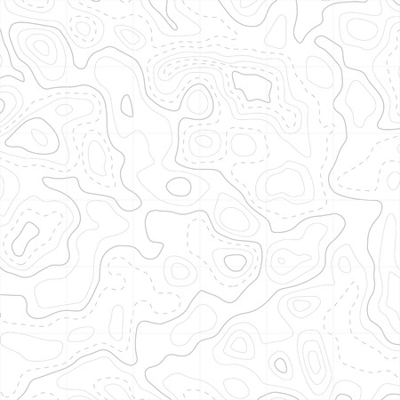 Relief topographic map of the area with high-level contour contours and geodetic grid. Abstract vectror line background isolated on white.のイラスト素材