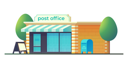 Post office building with mailbox. Postal delivery service.のイラスト素材