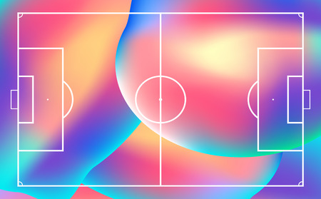 Football or soccer field with heat map for moving and location player during the game. Soccer game statistics or strategy.のイラスト素材
